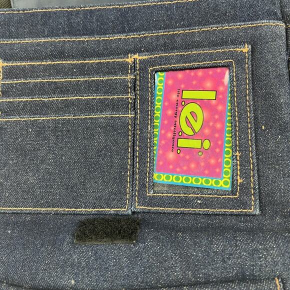 LEI Jeans Denim Crossbody Bag Blue American Flag Smiley Love Patches Y2K - Picture 10 of 14